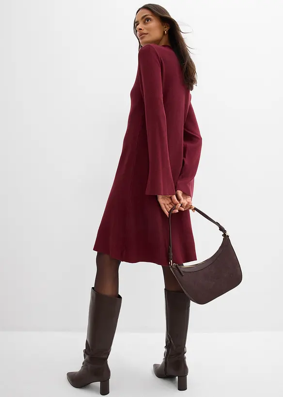 Abito svasato in maglia di misto viscosa, bonprix