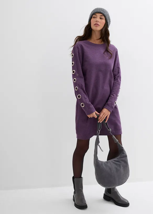 Abito in felpa con occhielli, bonprix