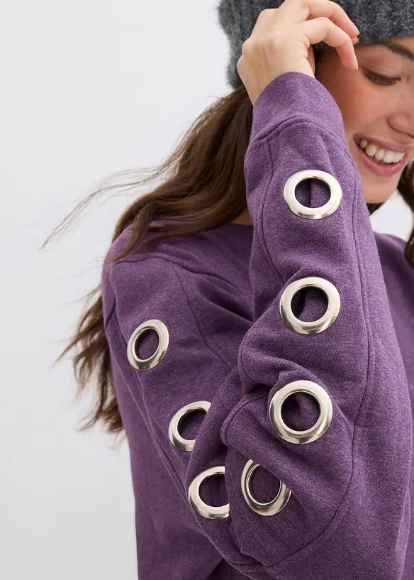 Abito in felpa con occhielli, bonprix