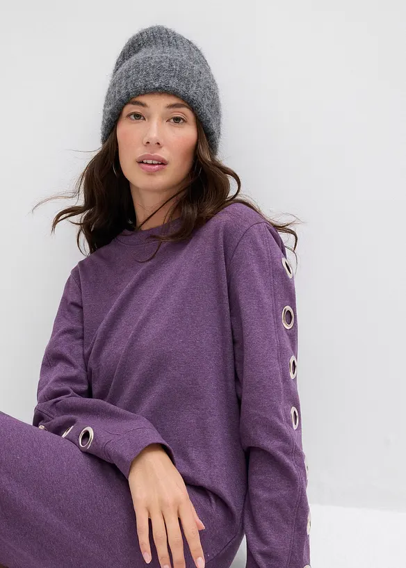 Abito in felpa con occhielli, bonprix