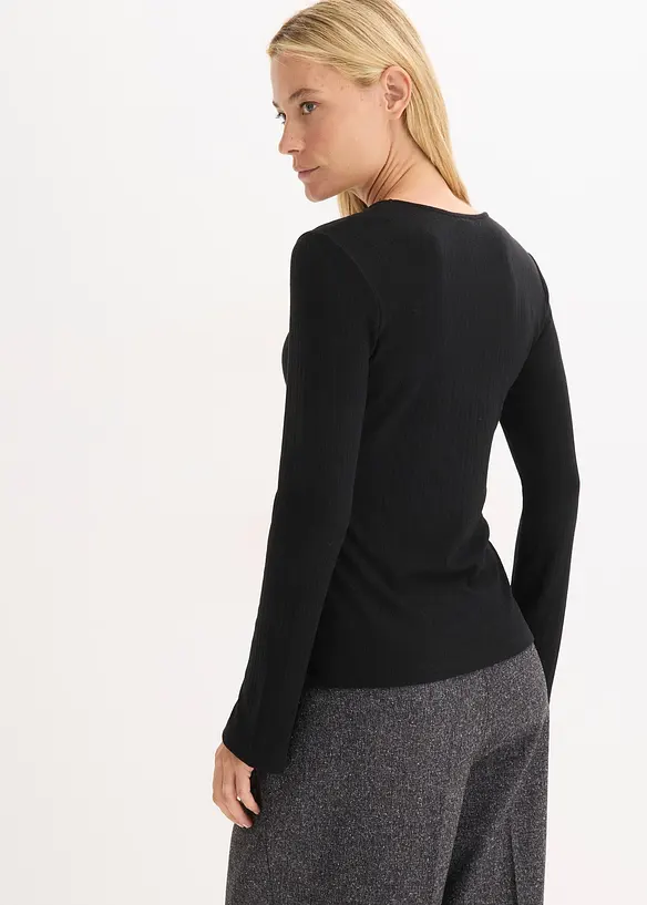 Maglia a maniche lunghe a costine, bonprix