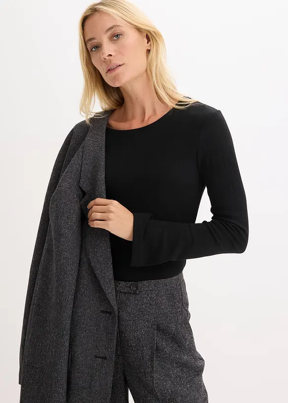 Maglia a maniche lunghe a costine, bonprix