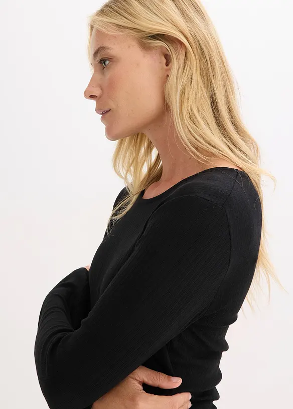 Maglia a maniche lunghe a costine, bonprix