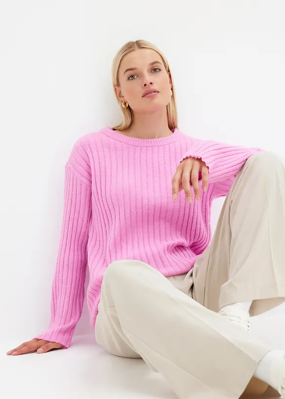 Maglione oversize a coste, bonprix