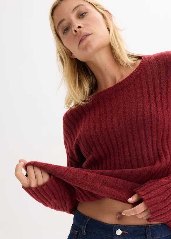 Maglione oversize a coste, bonprix