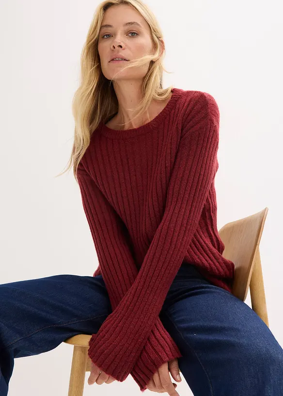 Maglione oversize a coste, bonprix