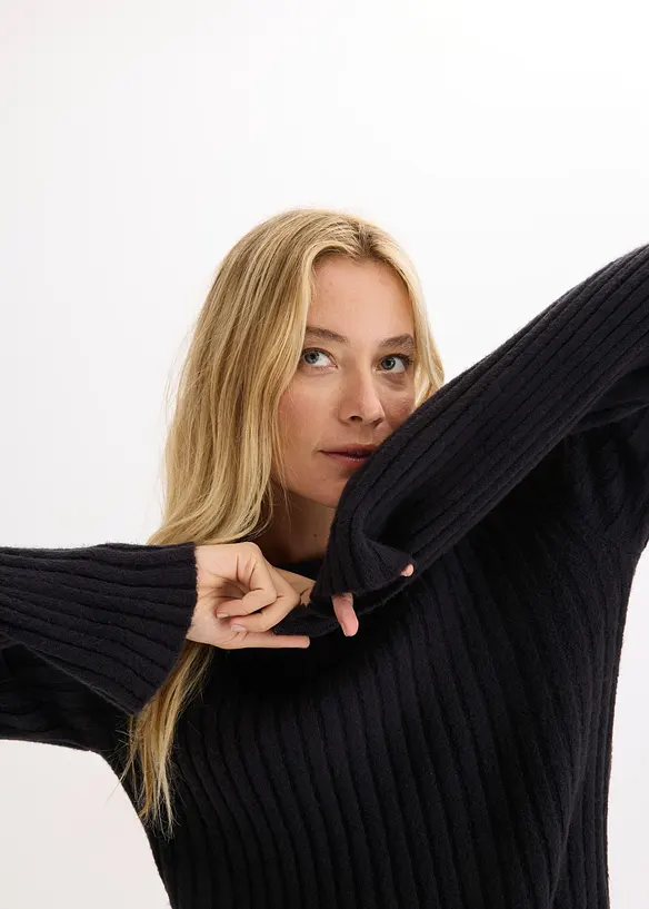 Maglione oversize a coste, bonprix