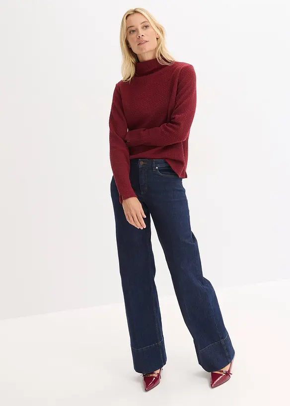 Felpa con collo dritto, bonprix