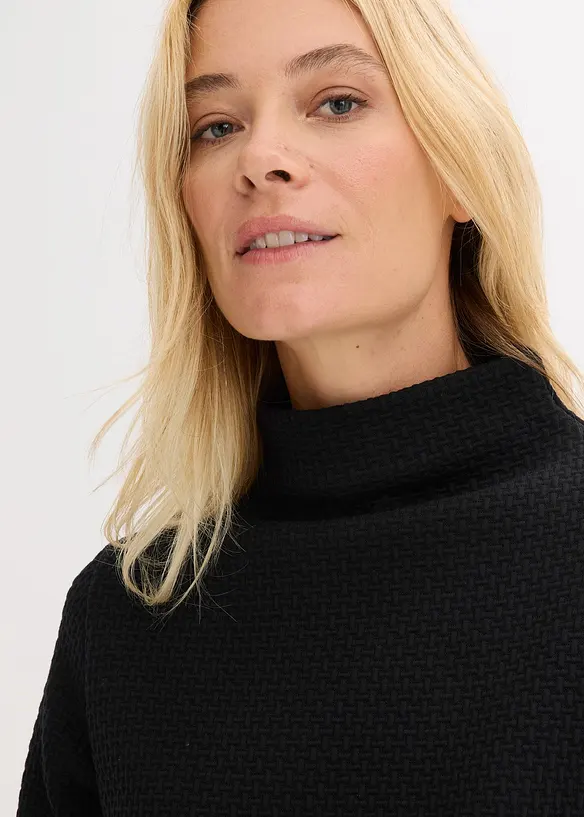 Felpa con collo dritto, bonprix