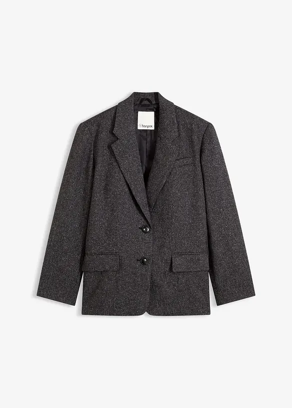 Blazer oversize in misto viscosa fine, bonprix