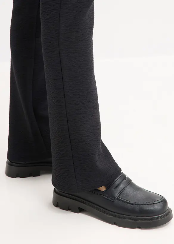 Pantaloni in jersey crinkle, bonprix