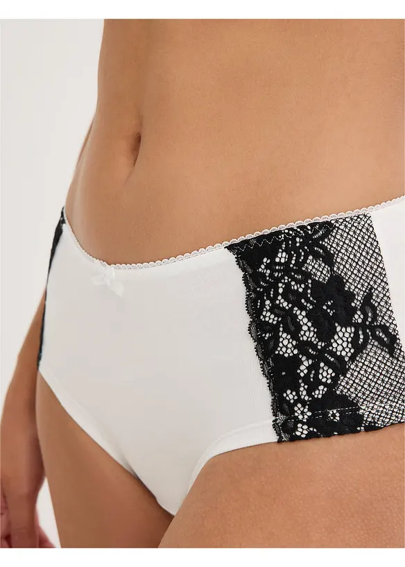 Culotte a vita alta con cotone biologico (pacco da 4), bonprix