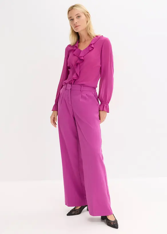 Blusa con volant, bonprix