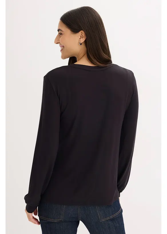 Maglia a maniche lunghe in misto viscosa morbido, bonprix