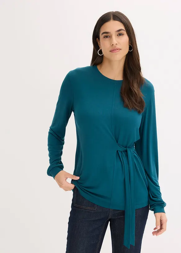 Maglia a maniche lunghe in misto viscosa morbido, bonprix