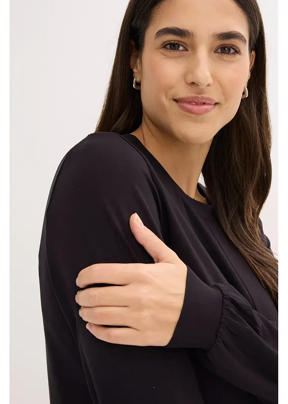 Maglia a maniche lunghe in misto viscosa morbido, bonprix