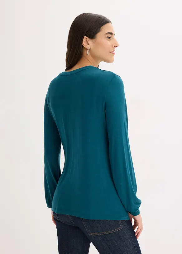 Maglia a maniche lunghe in misto viscosa morbido, bonprix