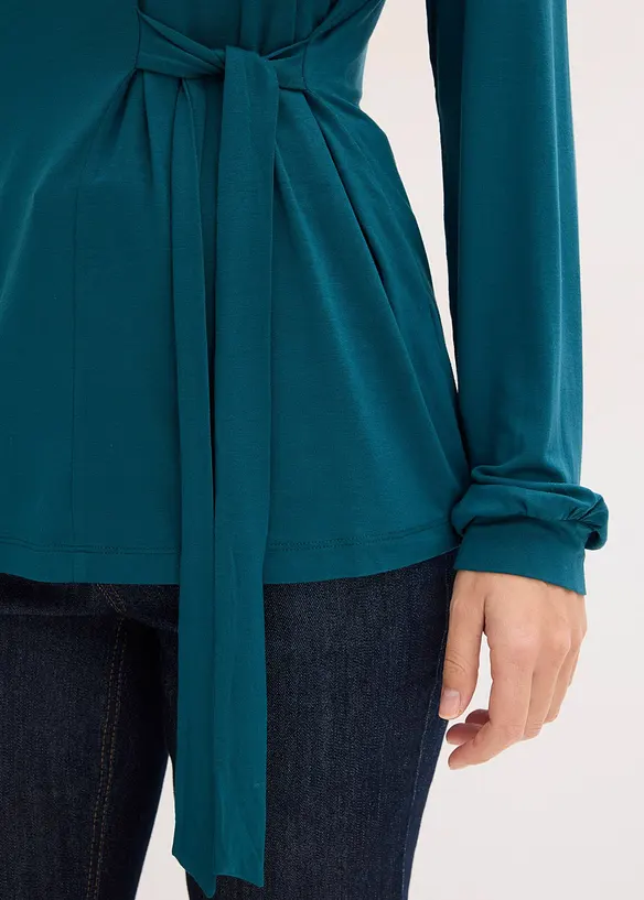 Maglia a maniche lunghe in misto viscosa morbido, bonprix