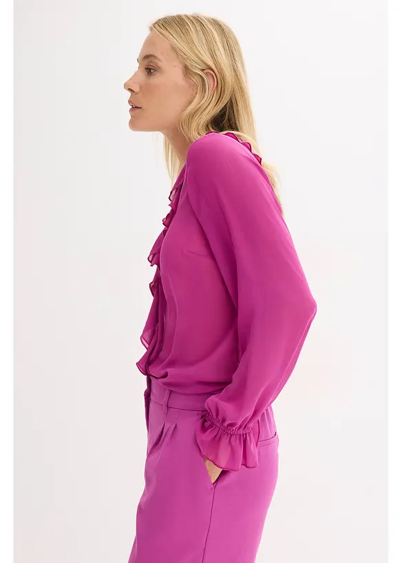 Blusa con volant, bonprix