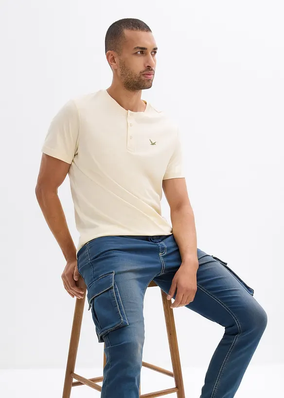 Jeans in felpa con elastico in vita slim fit, straight, bonprix