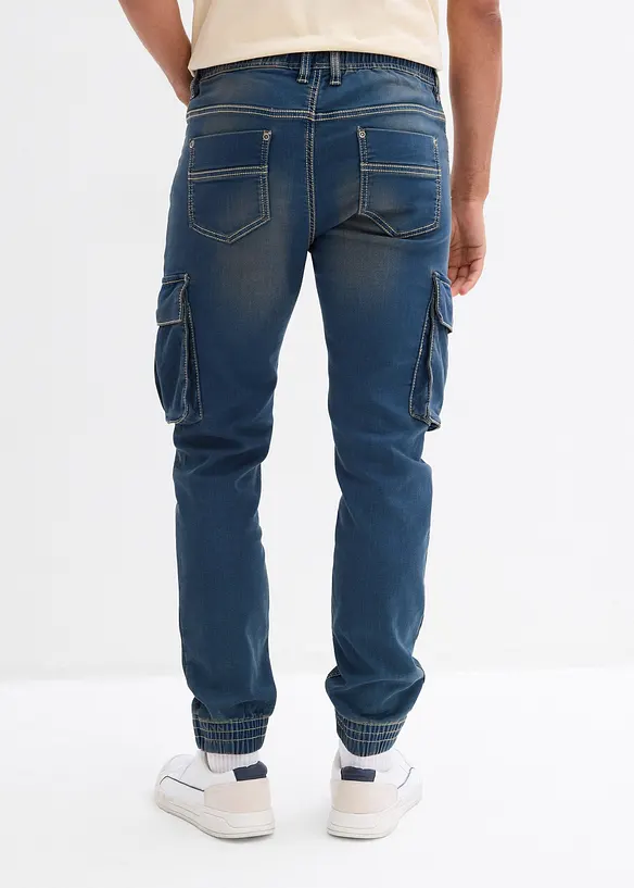 Jeans in felpa con elastico in vita slim fit, straight, bonprix