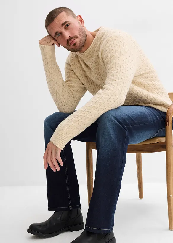 Jeans elasticizzati con cinta comoda classic fit, bootcut, bonprix