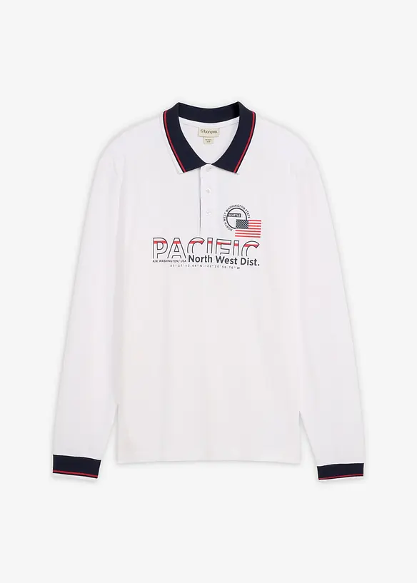 Polo a maniche lunghe in piquet di puro cotone biologico, bonprix