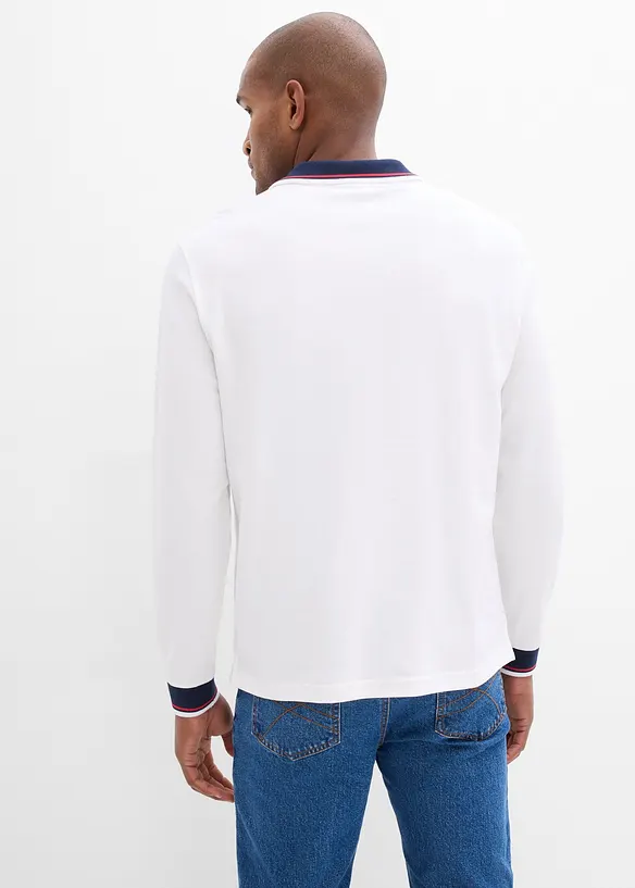 Polo a maniche lunghe in piquet di puro cotone biologico, bonprix