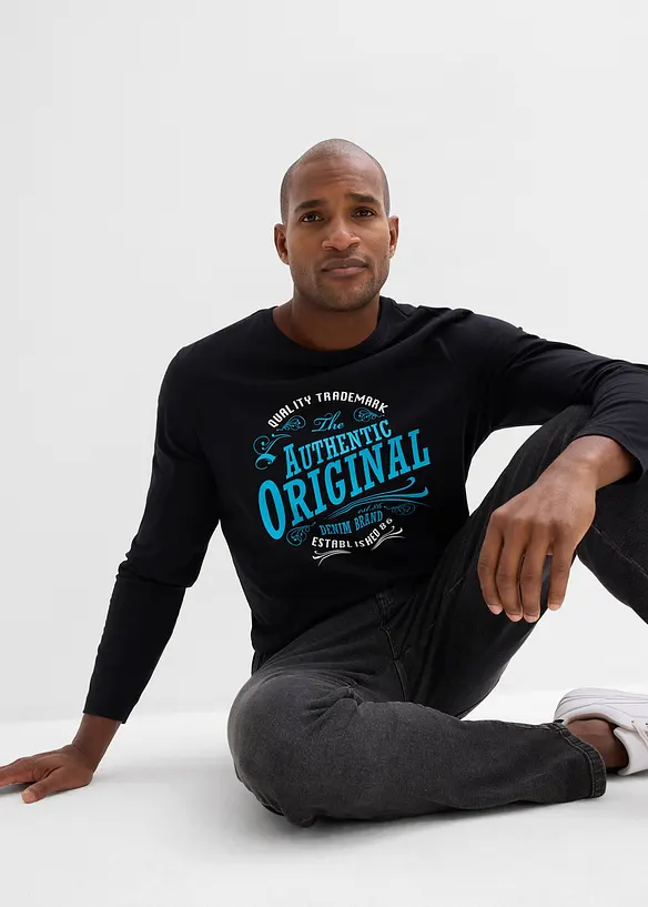 Maglia a maniche lunghe in puro cotone biologico, bonprix