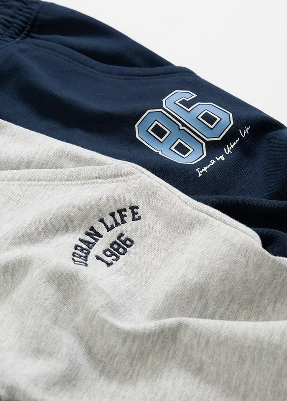 Pantaloni da jogging in misto cotone morbido (pacco da 2), bonprix