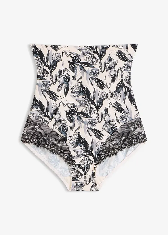 Slip contenitivo a vita alta con effetto modellante medio e pizzo, bonprix