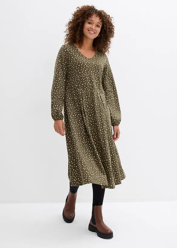 Abito midi in jersey di cotone, bonprix