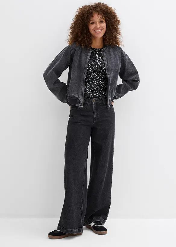 Maglia a maniche lunghe in misto cotone e viscosa (pacco da 2), bonprix