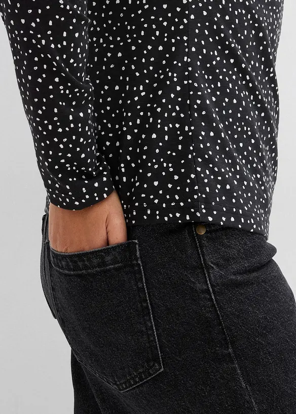 Maglia a maniche lunghe in misto cotone e viscosa (pacco da 2), bonprix