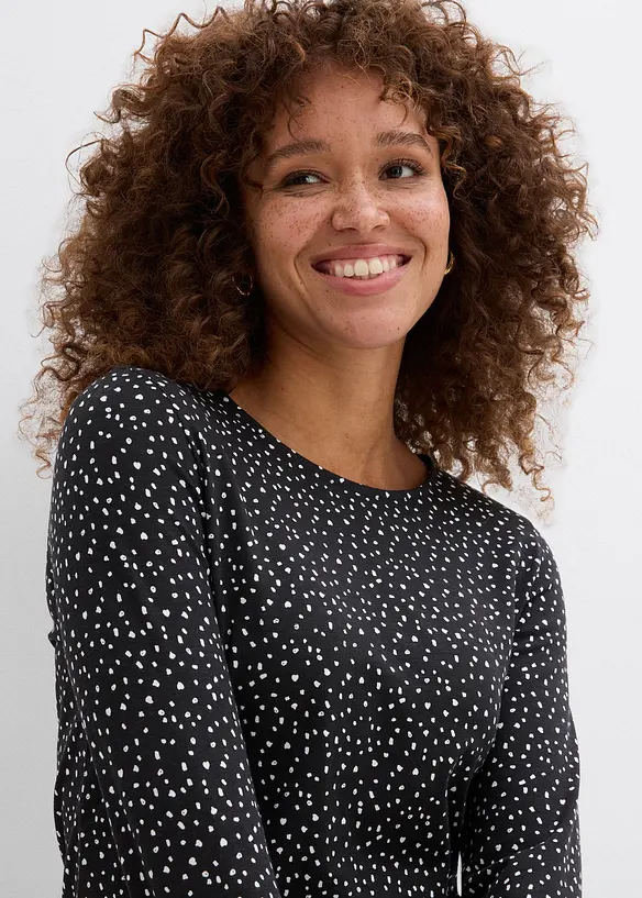 Maglia a maniche lunghe in misto cotone e viscosa (pacco da 2), bonprix