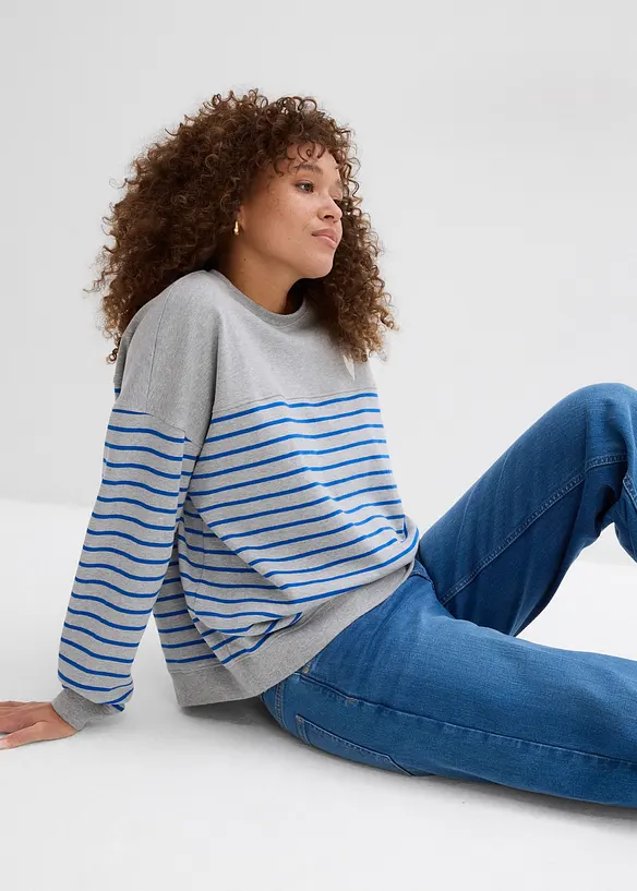 Felpa oversize in misto cotone, bonprix