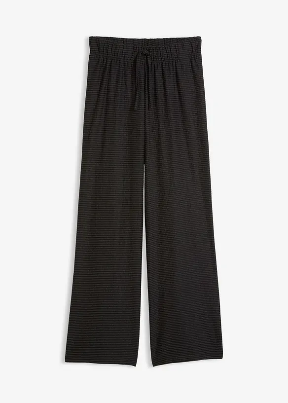 Pantaloni a righe in jersey di misto cotone con cordoncino, bonprix