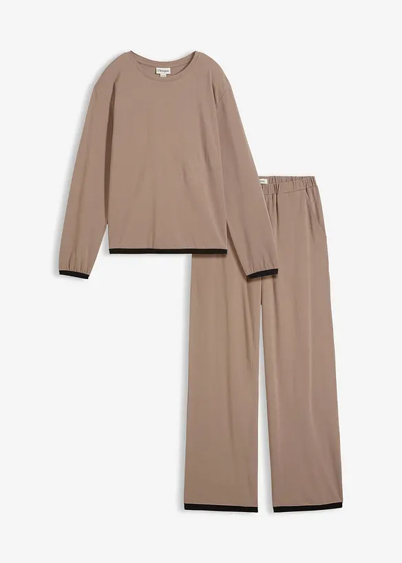 Tuta sportiva di cotone (confezione doppia, set 2 pezzi), bonprix