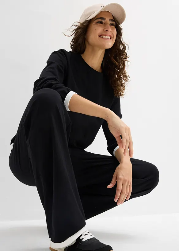 Tuta sportiva di cotone (confezione doppia, set 2 pezzi), bonprix