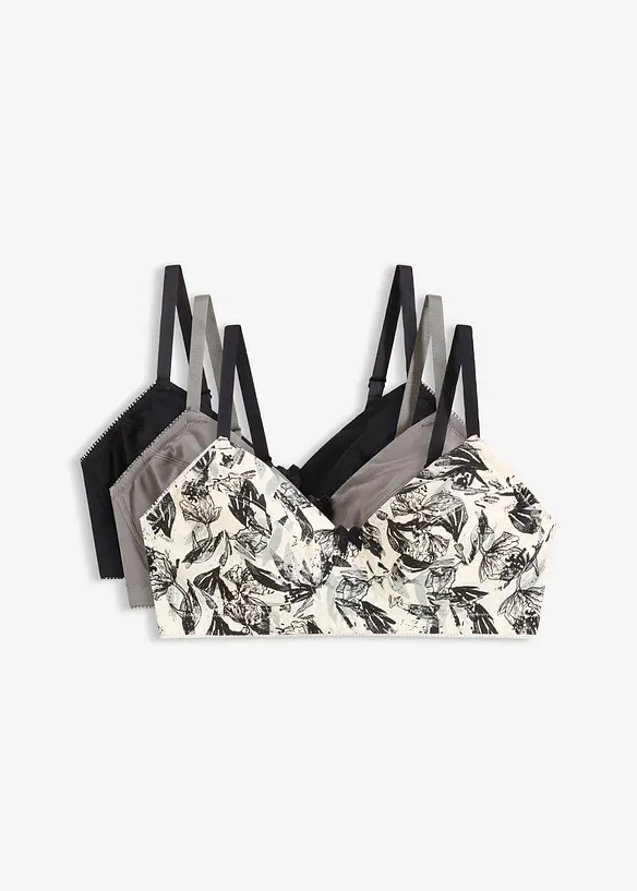 Reggiseno senza ferretto con cotone biologico (pacco da 3), bonprix