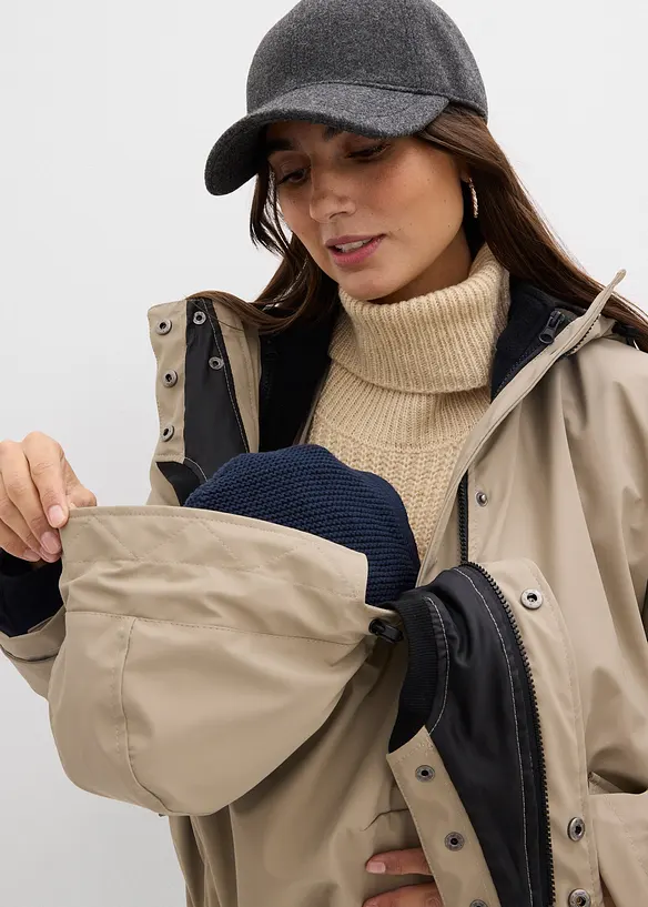 Giacca pr&eacute;maman idrorepellente 6 in 1 con inserto babywearing e giacca in pile estraibile, bonprix