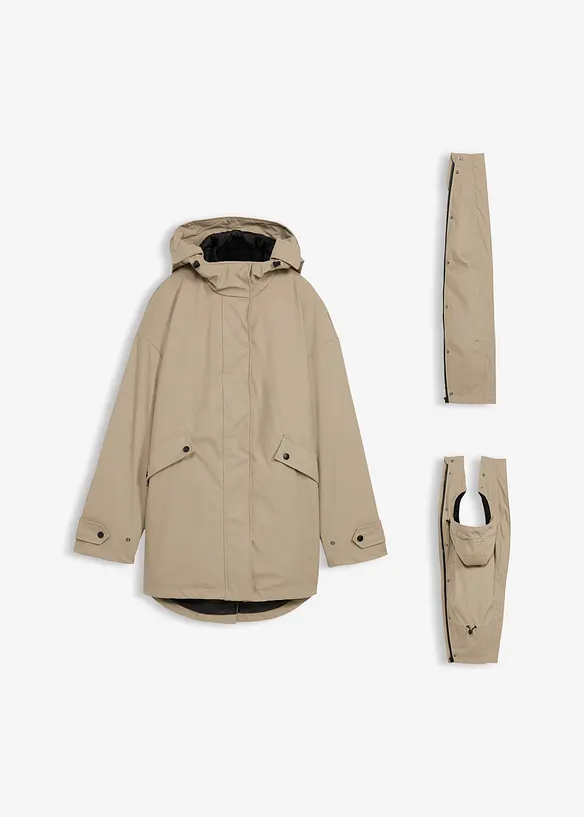 Giacca pr&eacute;maman idrorepellente 6 in 1 con inserto babywearing e giacca in pile estraibile, bonprix