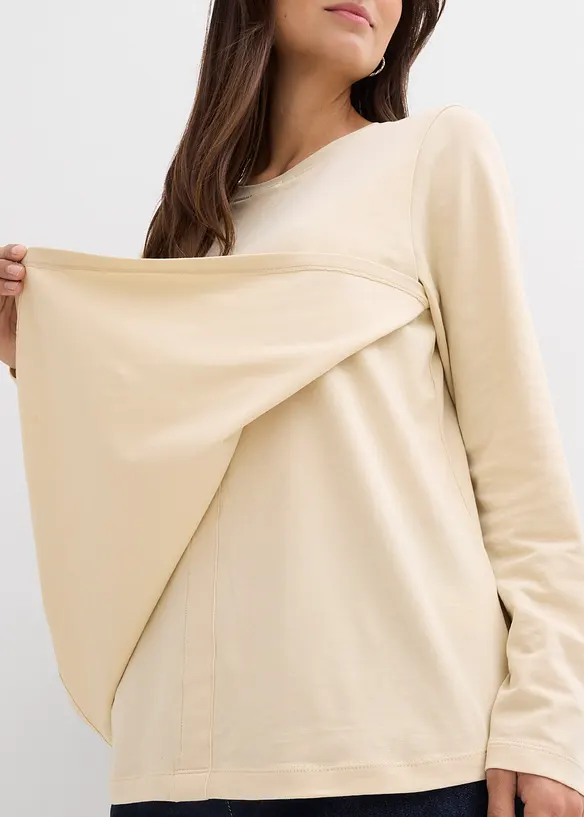 Maglia pr&eacute;maman / da allattamento in cotone biologico (pacco da 2), bonprix