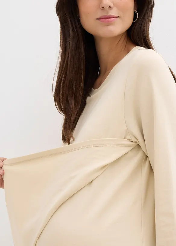 Maglia pr&eacute;maman / da allattamento in puro cotone biologico (pacco da 2), bonprix