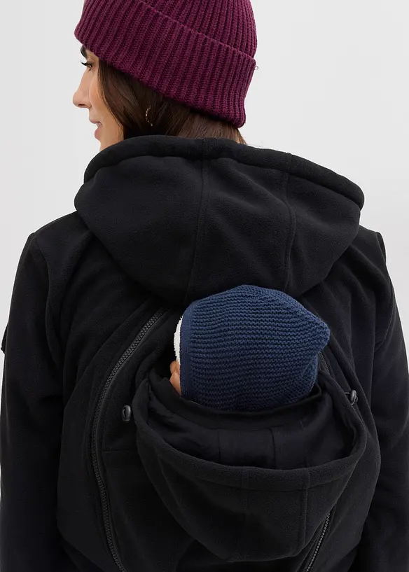 Giacca in pile 4-in-1 con inserto babywearing  utilizzabile sia sul davanti che sul retro, bonprix