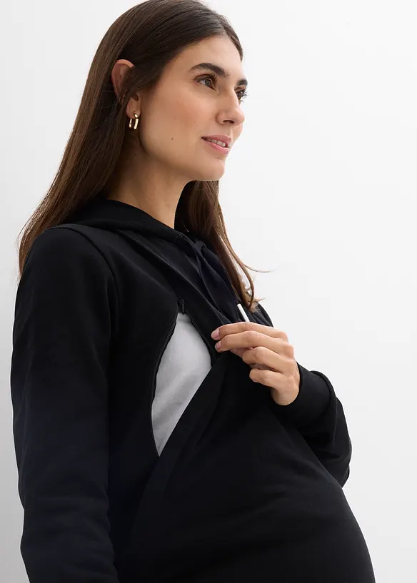 Felpa pr&eacute;maman / da allattamento 2 in 1 in puro cotone biologico, bonprix