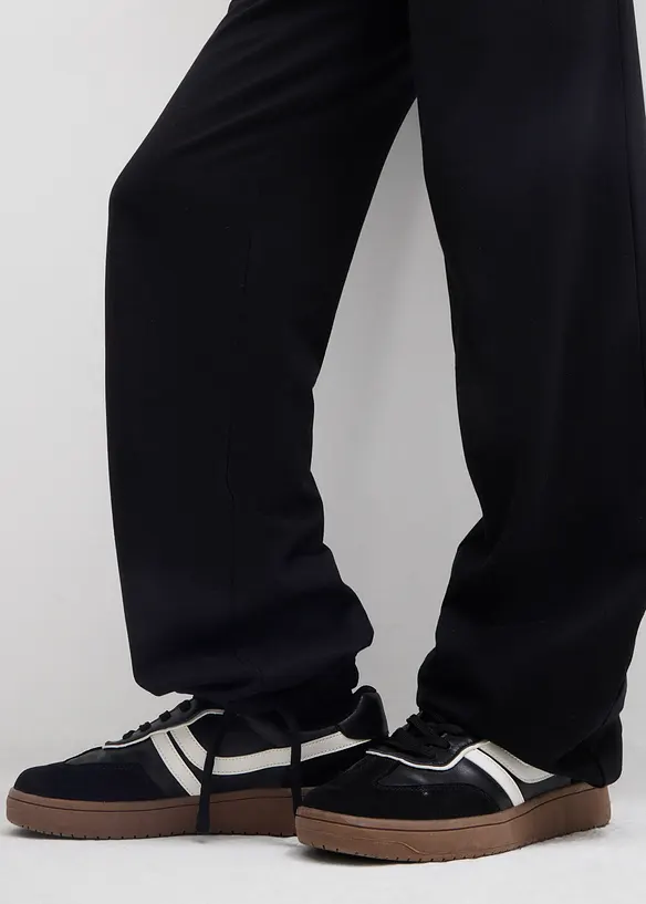 Pantaloni pr&eacute;maman in felpa con fondo regolabile in puro cotone biologico, bonprix