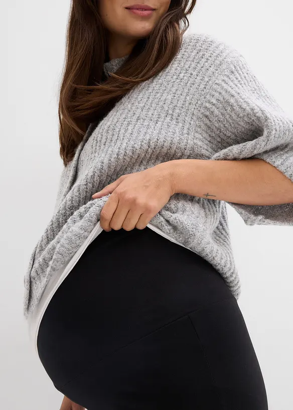 Pantaloni pr&eacute;maman 2 in 1 in jersey con fascia risvoltabile per la gravidanza e oltre, bonprix