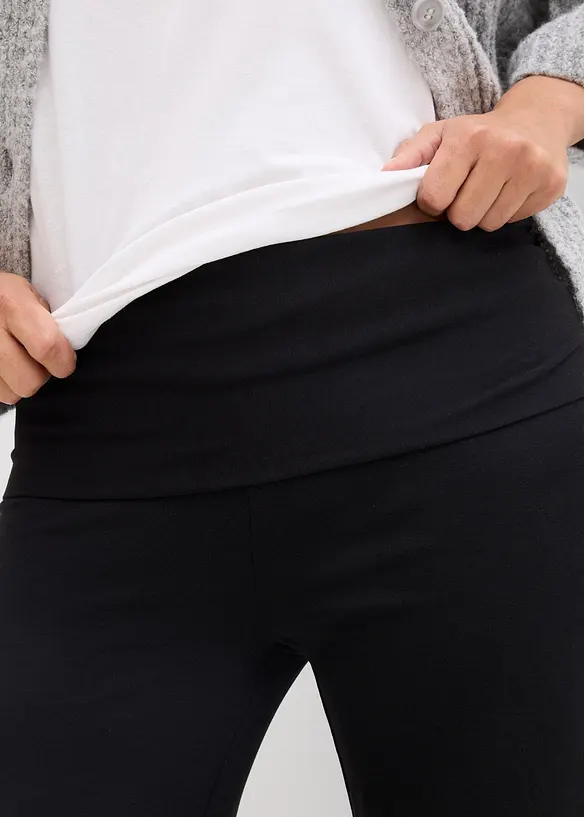 Pantaloni pr&eacute;maman 2 in 1 in jersey con fascia risvoltabile per la gravidanza e oltre, bonprix