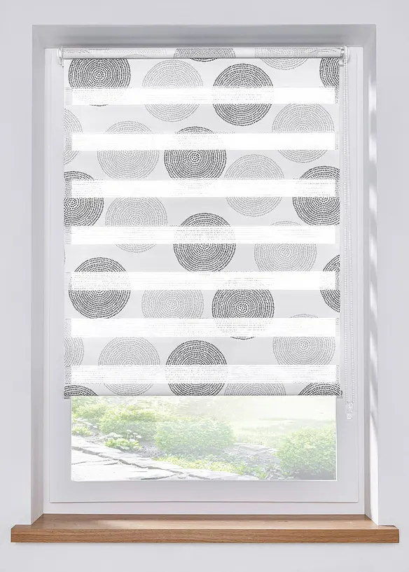 Tenda a rullo doppia con motivo a cerchi, bonprix